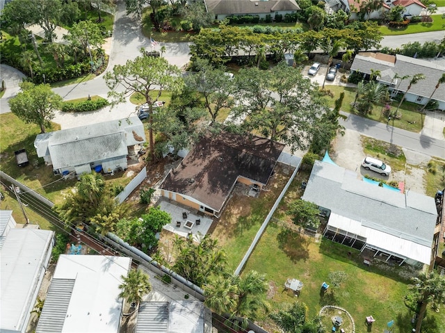 drone / aerial view with a residential view