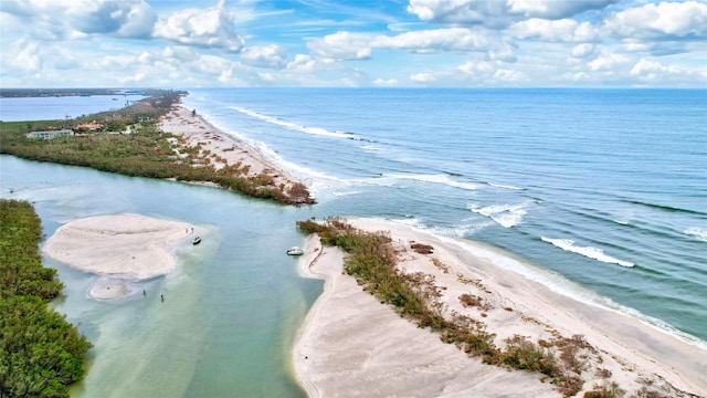 water view with a view of the beach