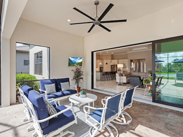 view of patio featuring outdoor lounge area