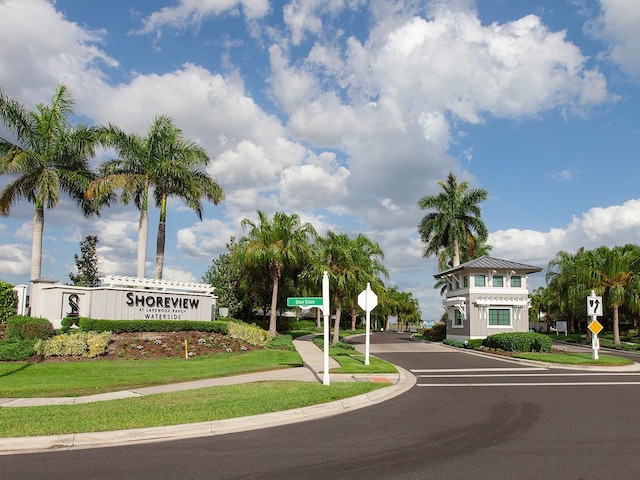 view of community sign