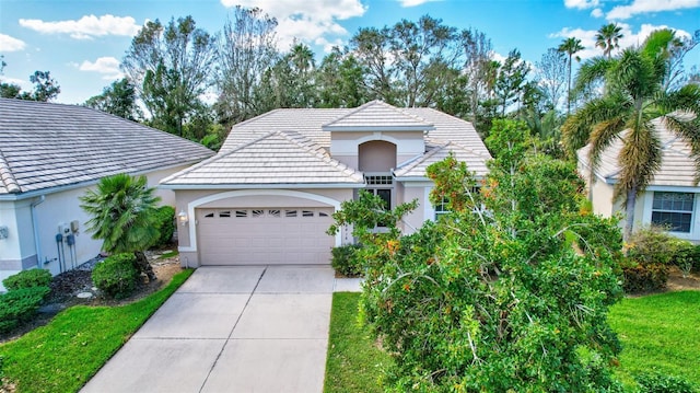 view of front of house with a garage