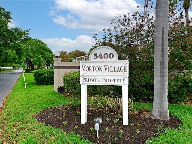 view of community sign