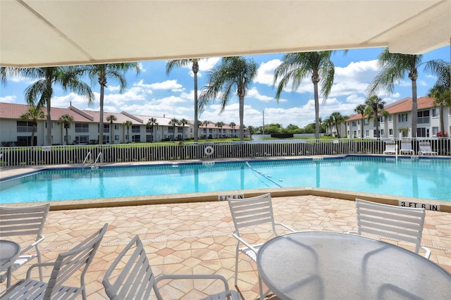 view of pool featuring a patio area