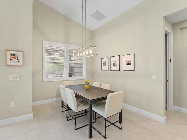 view of tiled dining room