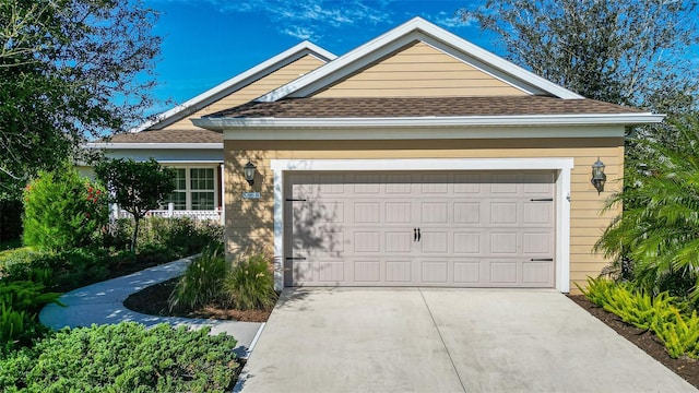 view of front facade with a garage