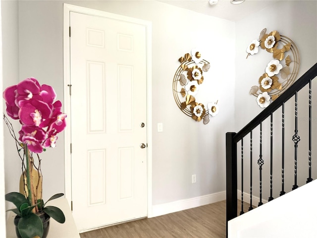 entryway with light wood-type flooring