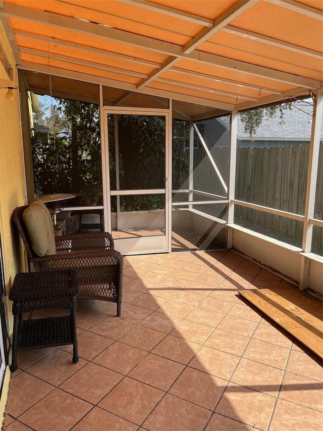 view of unfurnished sunroom