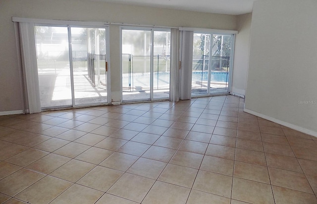 interior space featuring light tile patterned floors