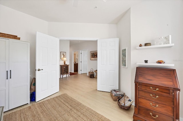 bedroom featuring light hardwood / wood-style floors