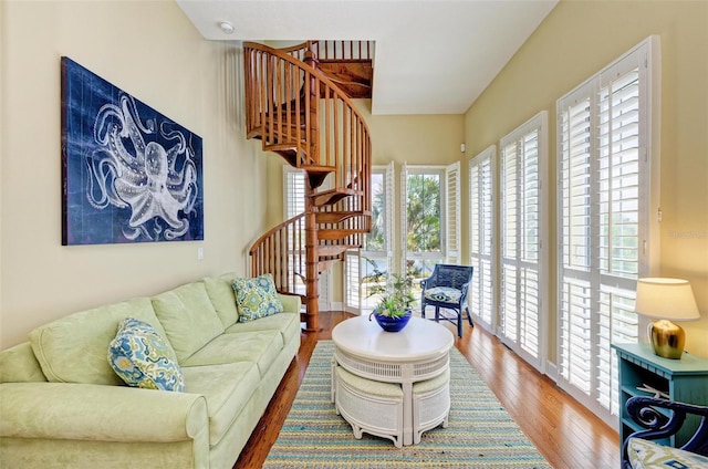 living room featuring hardwood / wood-style flooring