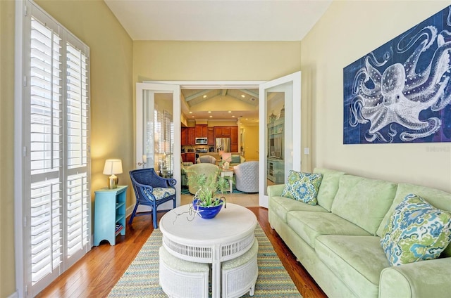 living room featuring hardwood / wood-style flooring