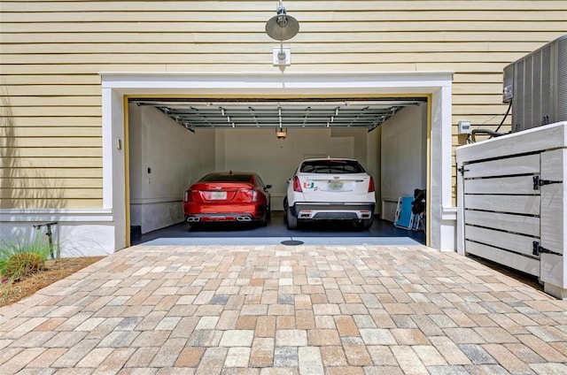 garage with a carport