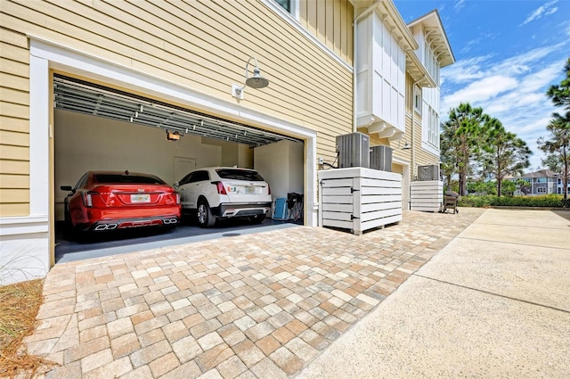 garage with a carport