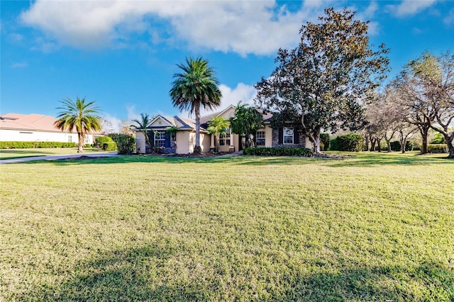 view of front of house with a front lawn