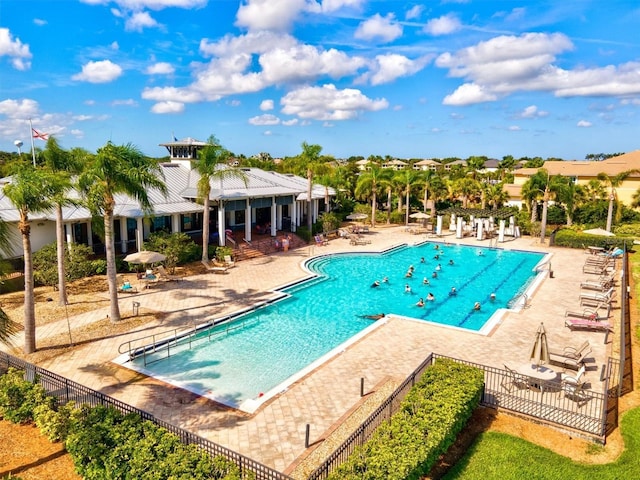 view of pool featuring a patio area