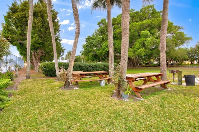 view of home's community featuring a lawn