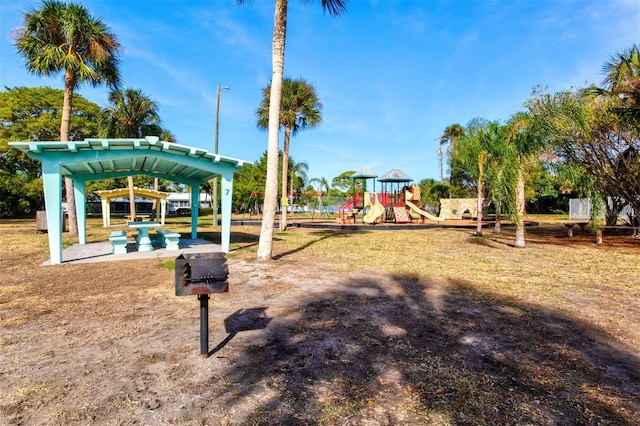 view of property's community featuring a playground