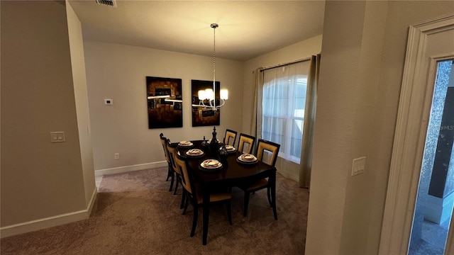 dining room with carpet