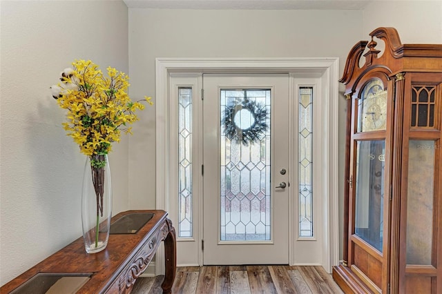 foyer featuring hardwood / wood-style flooring