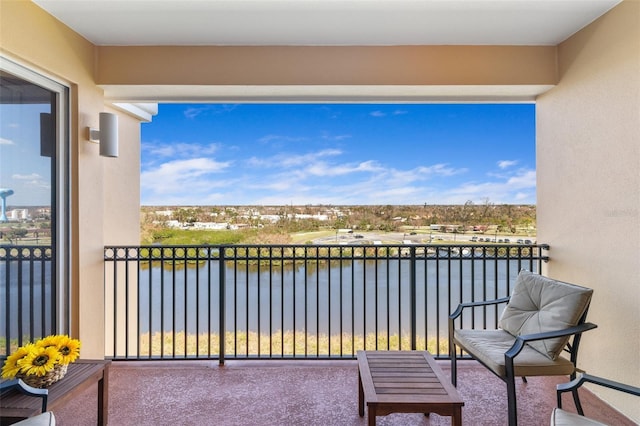balcony with a water view
