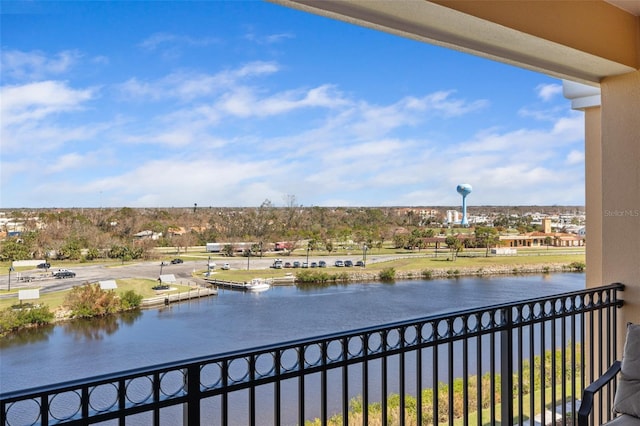 balcony with a water view
