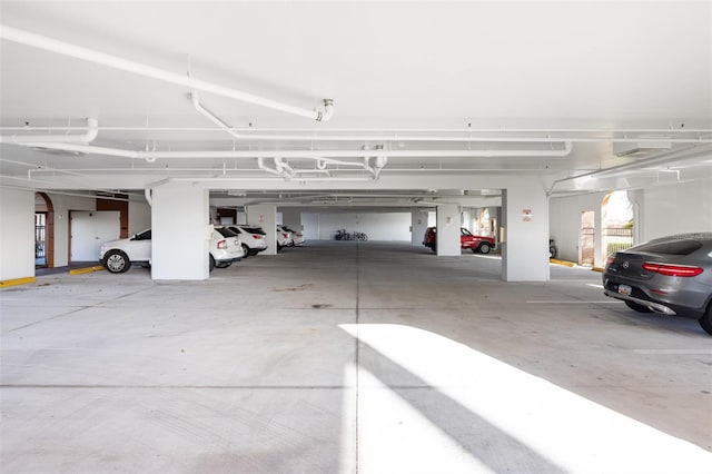 view of parking garage