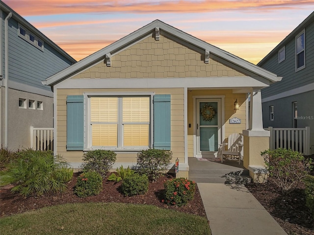 view of front of home featuring a porch