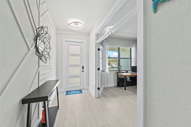 foyer featuring light hardwood / wood-style floors