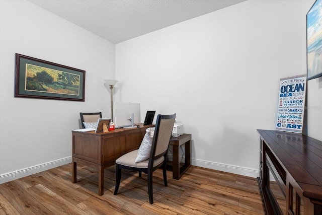 office space featuring hardwood / wood-style floors