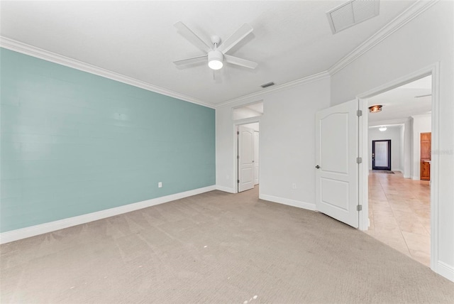 1269 Backspin Dr, Englewood, FL 34223 - unfurnished bedroom with baseboards, visible vents, ornamental molding, and carpet floors