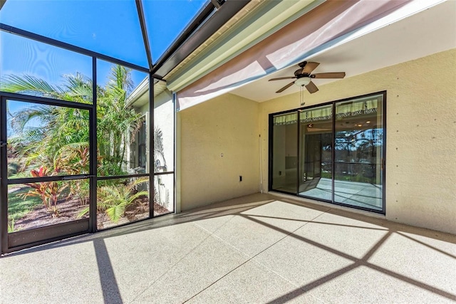 1269 Backspin Dr, Englewood, FL 34223 - unfurnished sunroom with a ceiling fan