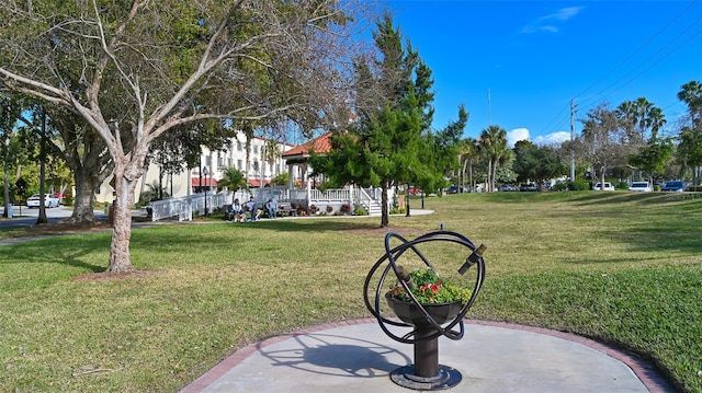 view of community with a gazebo and a lawn