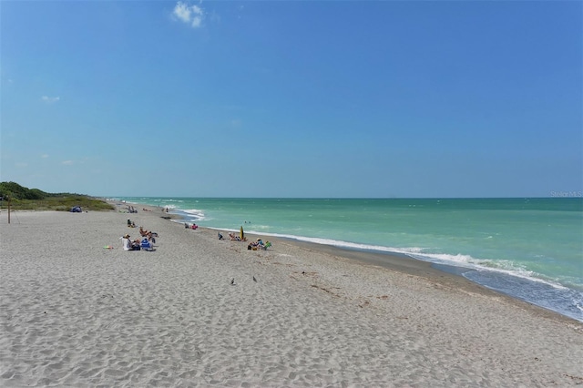 view of water feature featuring a view of the beach