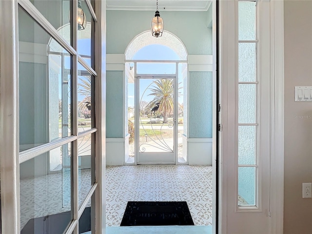 entryway with ornamental molding