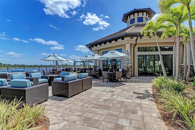 view of patio featuring an outdoor living space