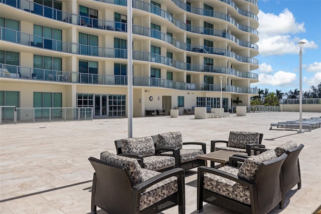 view of patio / terrace featuring a balcony