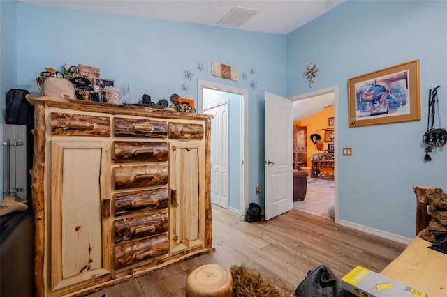 interior space with light hardwood / wood-style floors