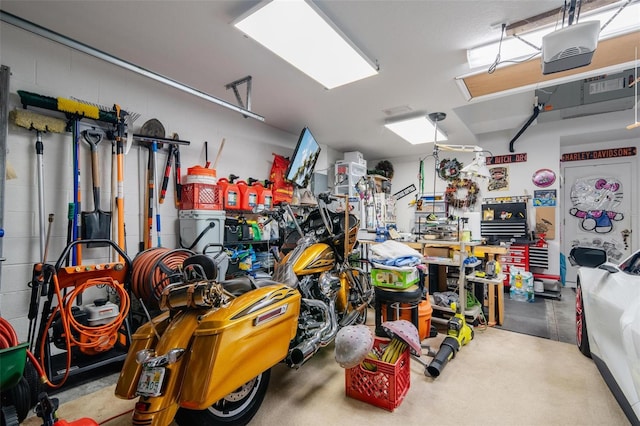 garage featuring a garage door opener