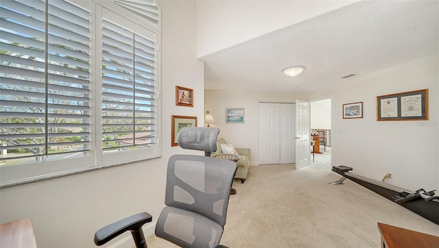 carpeted office with visible vents
