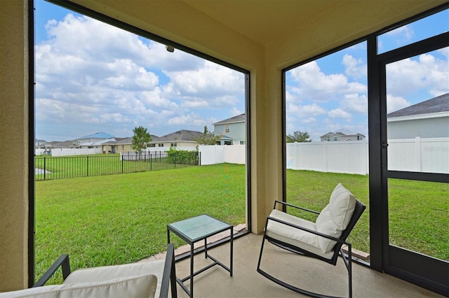 view of sunroom