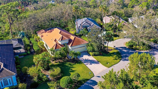 21 Bayhead Ln, Osprey, FL 34229 - aerial view of property and surrounding area with a forest
