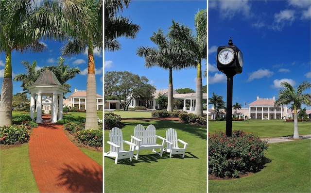 view of property's community featuring a lawn