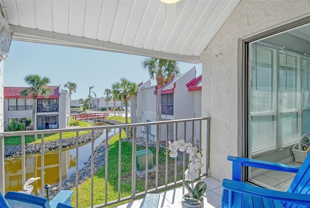 balcony with a water view