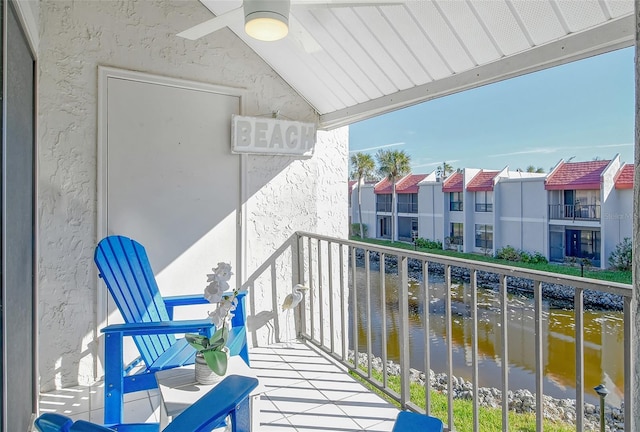 balcony with a water view