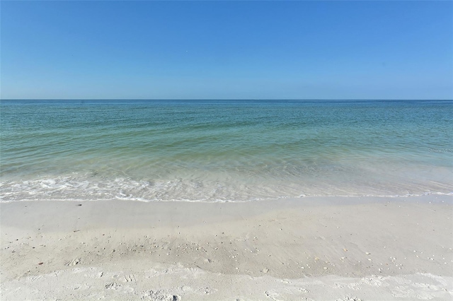 view of water feature featuring a beach view