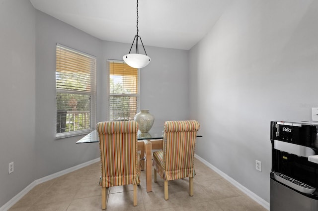 sitting room with light tile patterned floors