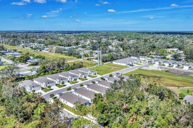 drone / aerial view with a residential view