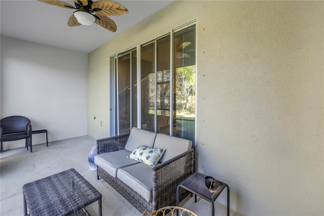 view of patio / terrace with outdoor lounge area and ceiling fan