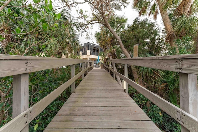 view of dock area