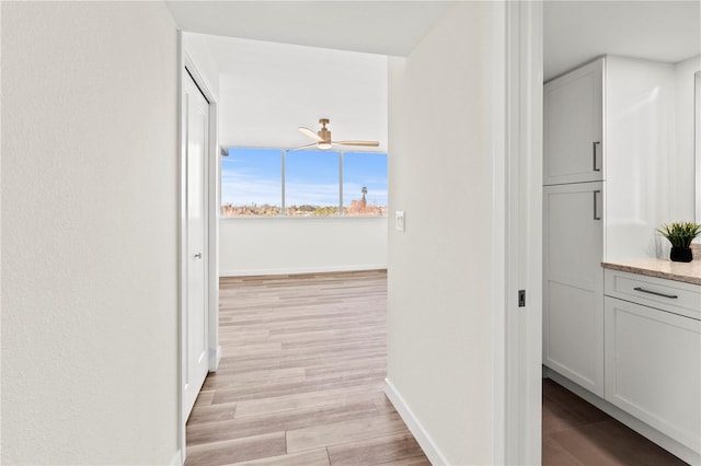 hallway featuring light hardwood / wood-style floors